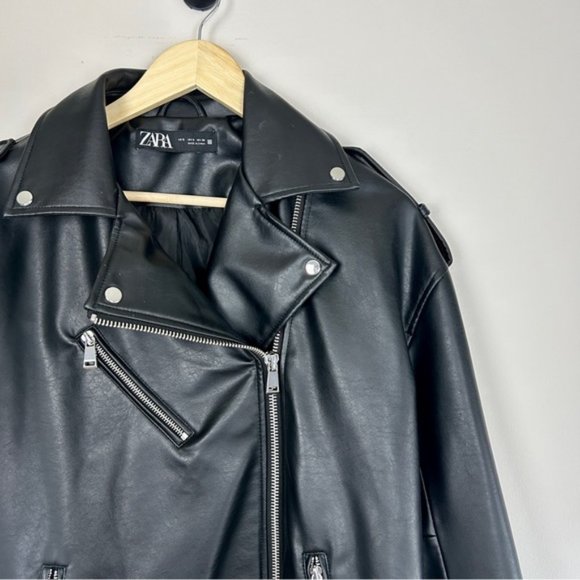 Zara Black Leather Jacket - Picture 7 of 7